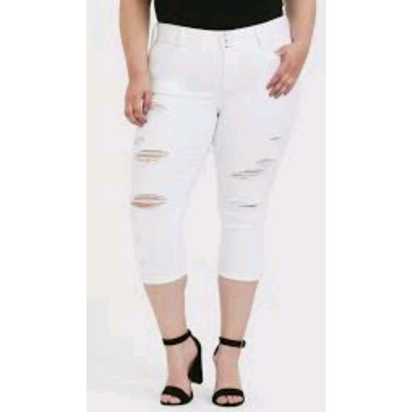 Torrid Jegging Crop Jeans Size 22 White NWT - Picture 1 of 8